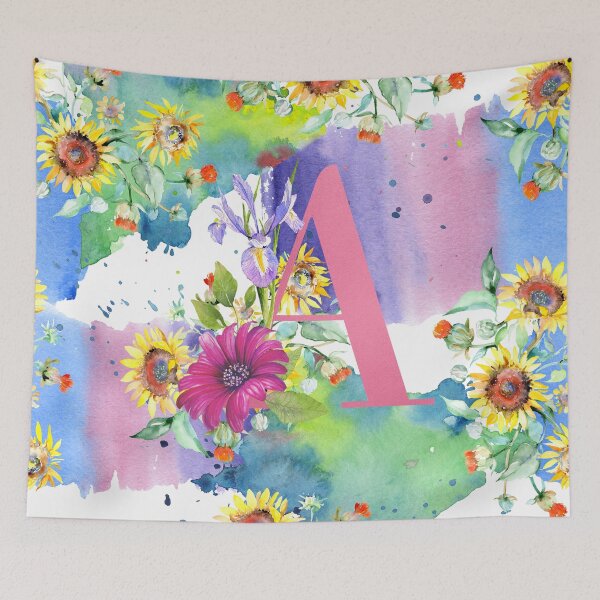 Item preview, Sunflowers Monogram Letter A designed and sold by purplesensation.