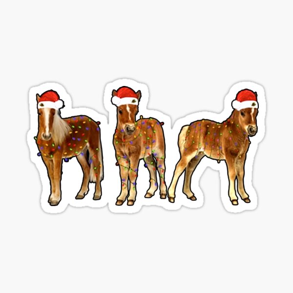 "Horse Christmas Light animals cowboy horse" Sticker for Sale by