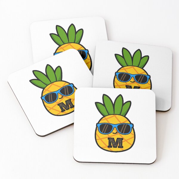 Item preview, Alphabet Letter M Cool Pineapple     designed and sold by kidsmonogram.