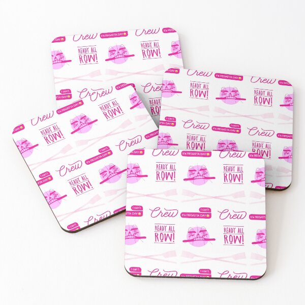 Artikelvorschau, Pink-Aquarell-Rudersport-Aufkleber-Satz entworfen und verkauft von The-Goods.