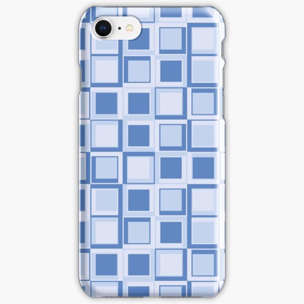 Blaues 70er Jahre Styling Quadrate iPhone Leichte Hülle