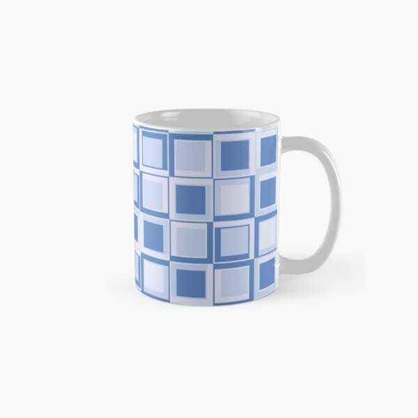 Blaues 70er Jahre Styling Quadrate Tasse (Standard)