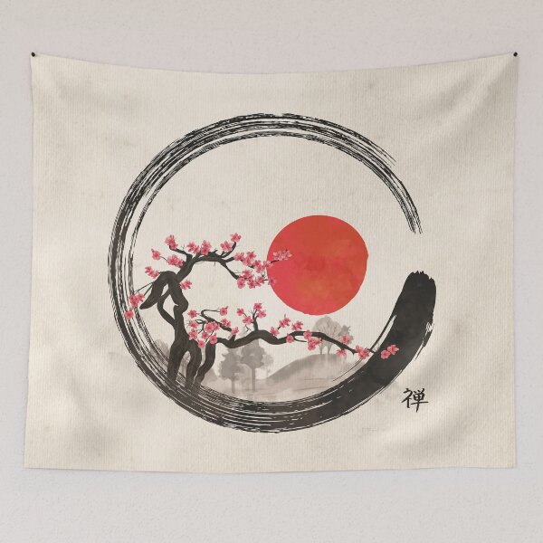 Item preview, Zen Enso Circle and Sakura Tree  designed and sold by k9printart.