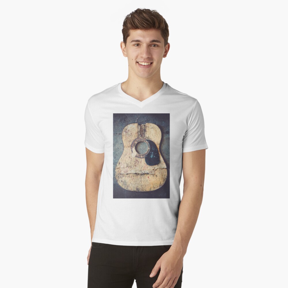 Broken acoustic guitar V-Neck T-Shirt