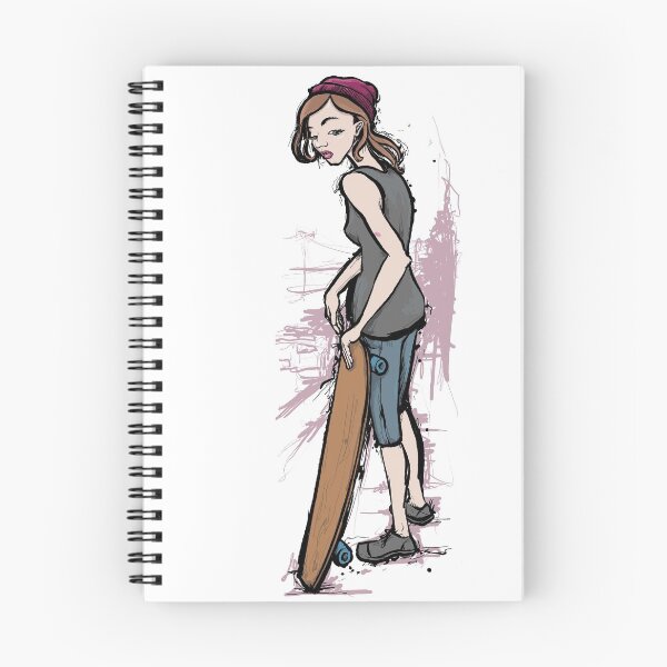 Item preview, Girl with a longboard designed and sold by motylanoga.