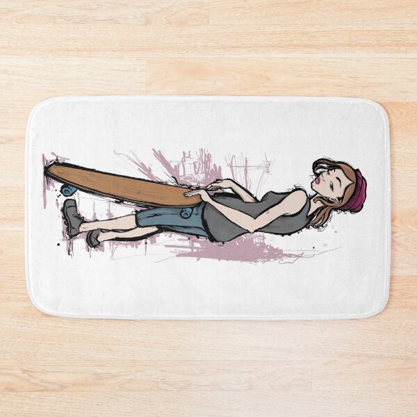 Item preview, Girl with a longboard designed and sold by motylanoga.