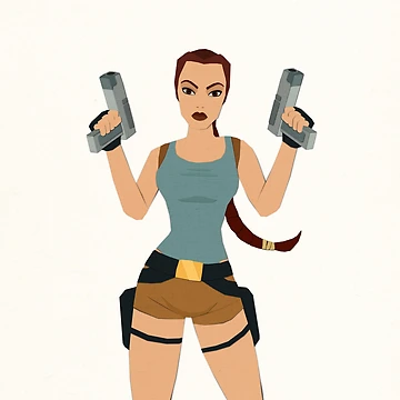 Artwork thumbnail, Paper Lara Croft by RikDrawsThings