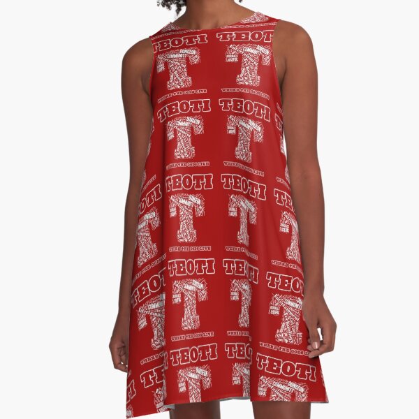 TEOTI - RED & Black A-Line Dress