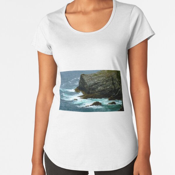 Cornish Cliffs - the wild coast of Tintagel Premium Scoop T-Shirt
