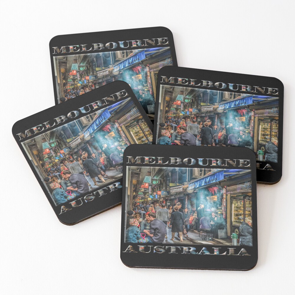 Deckard's Lane (poster on black) Coasters (Set of 4)