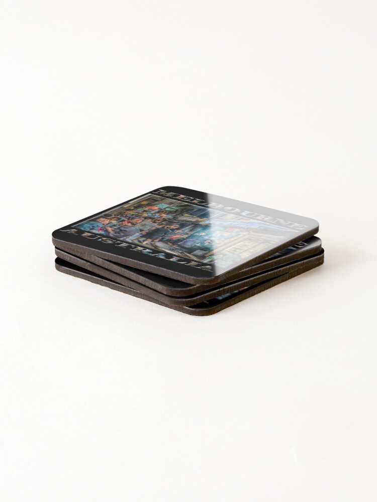 Alternate view of Deckard's Lane (poster on black) Coasters (Set of 4)