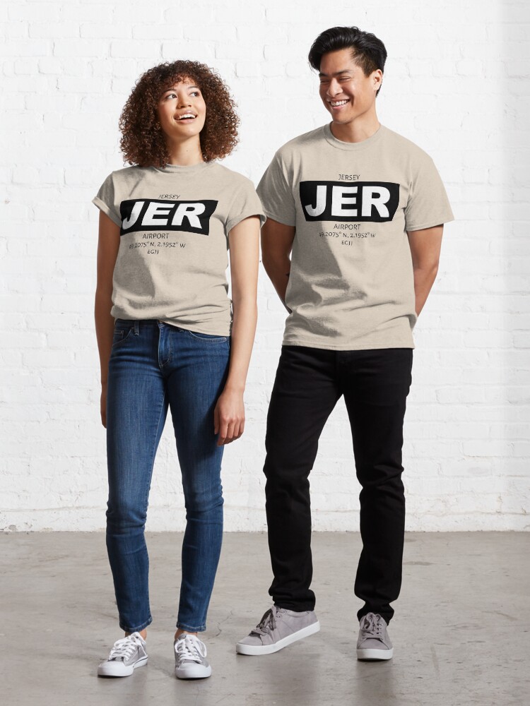 Thumbnail 1 of 7, Classic T-Shirt, Jersey Airport JER designed and sold by AvGeekCentral.