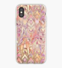 Glowing Coral and Amethyst Art Deco Pattern iPhone Case