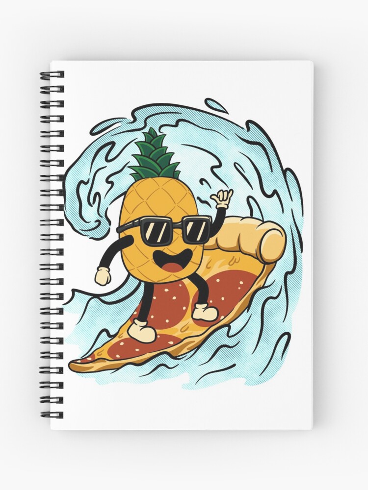 Cuaderno De Espiral Pizza De Pina Para Surfear De Toyfu Redbubble