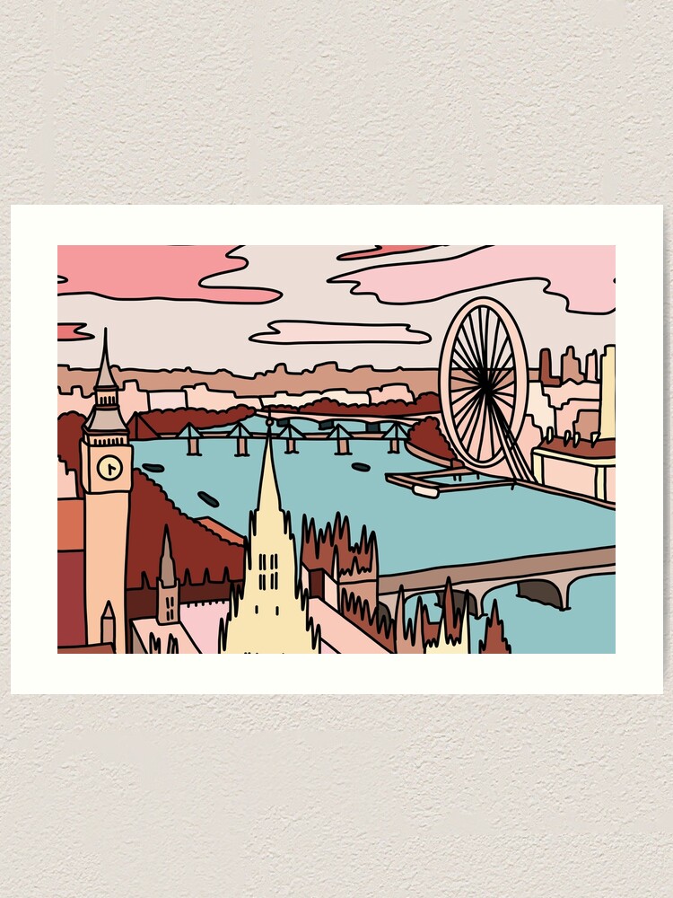 Alternate view of London skyline by Sasa Elebea Art Print