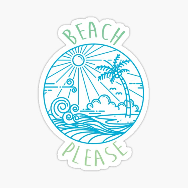 Beach Please Pastel Sticker