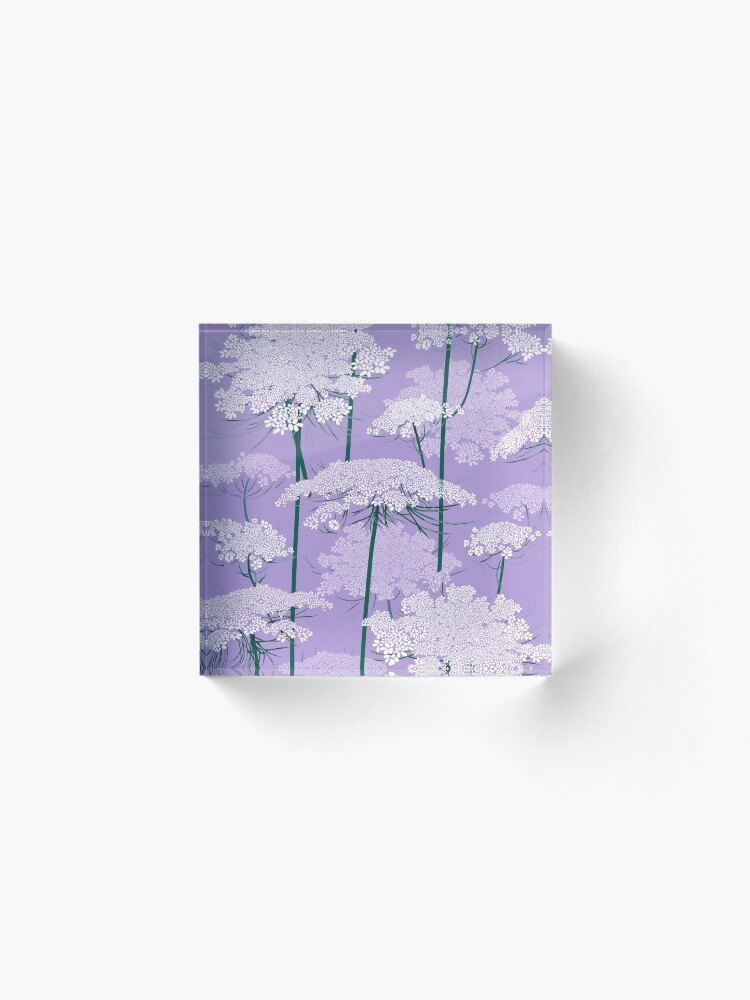 Alternate view of Romantic Queen Annes Lace Pattern | Violet Acrylic Block