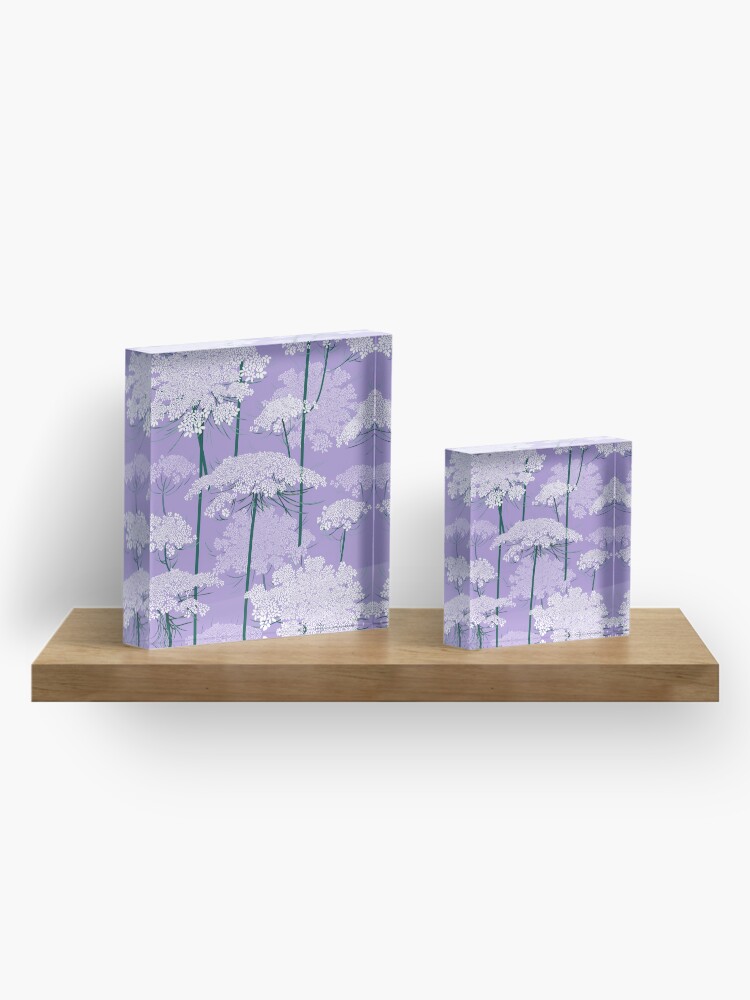 Alternate view of Romantic Queen Annes Lace Pattern | Violet Acrylic Block