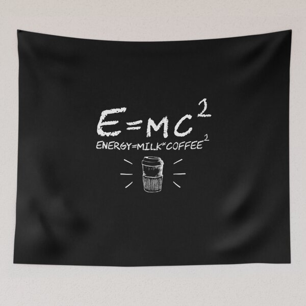 Item preview, E=mc2 energy it's a milk multiplied by double coffee funny physics formula equitation  designed and sold by alenaz.