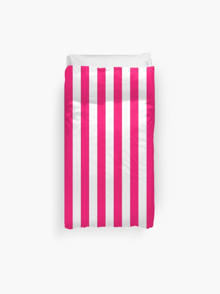 Bright Fluorescent Hot Pink And White Neon Vertical Stripes