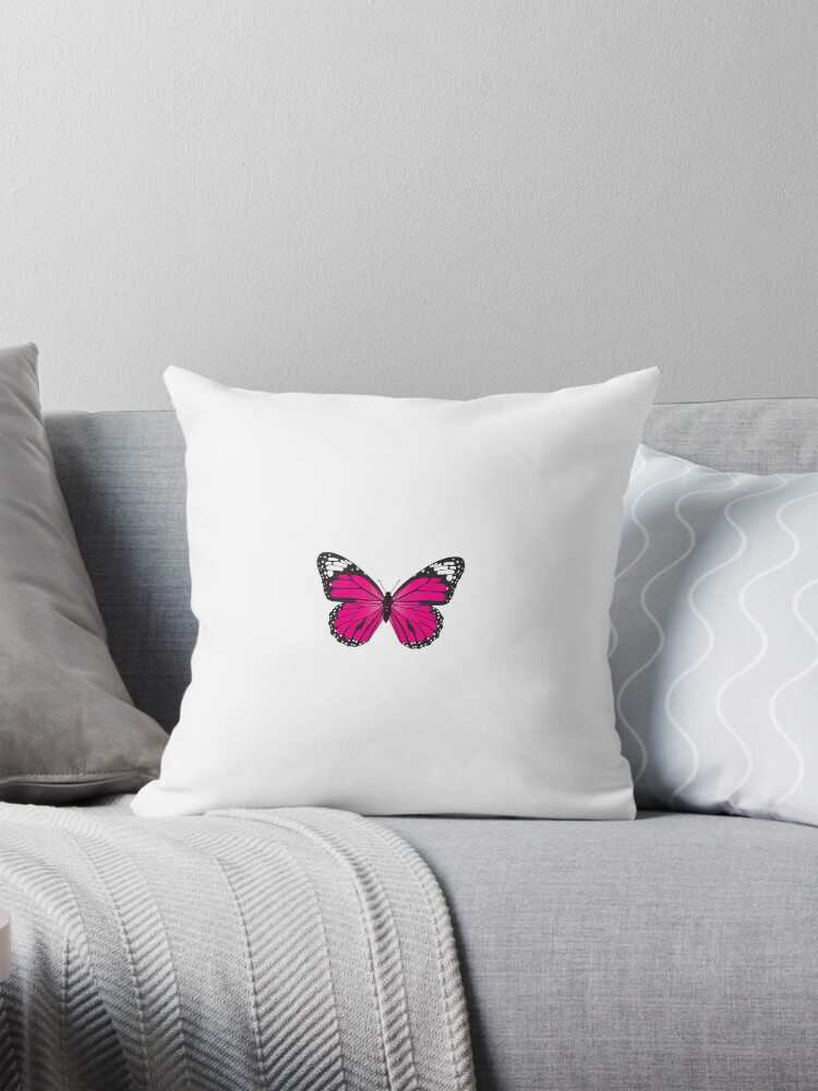 Pink butterfly pillow hotsell