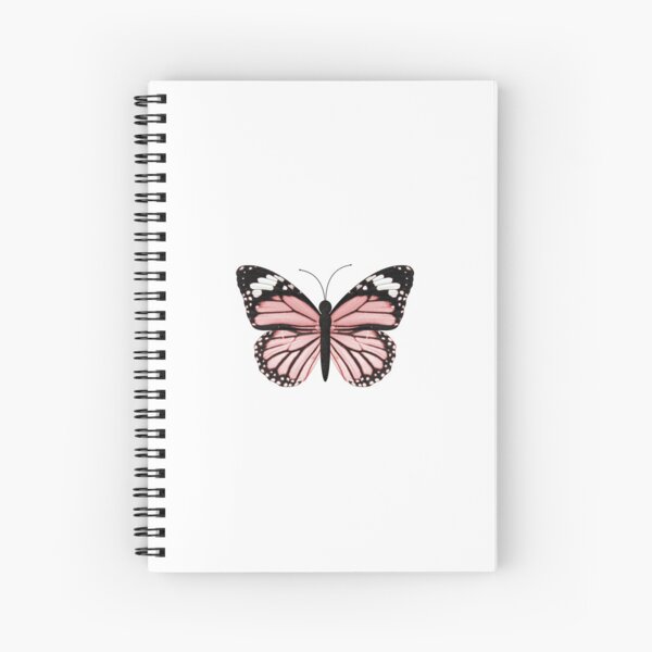 Light Pink Butterfly Spiral Notebook