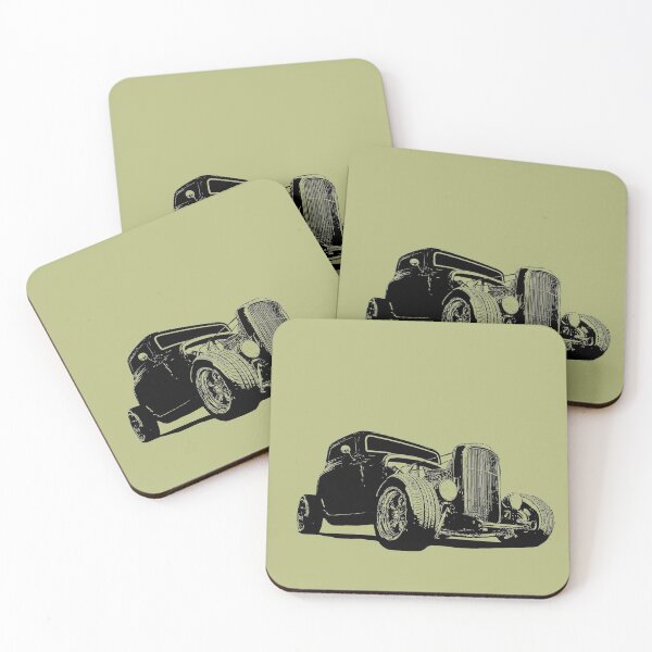 Item preview, 1932 Ford Model A Coupe - stylized black on light background #2 designed and sold by mal-photography.