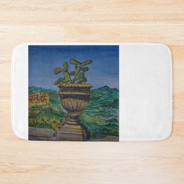 Item preview, Watercolor Sketch. A View of Central Sicily from Belvedere Park of Enna 2019 designed and sold by Igor Pozdnyakov.