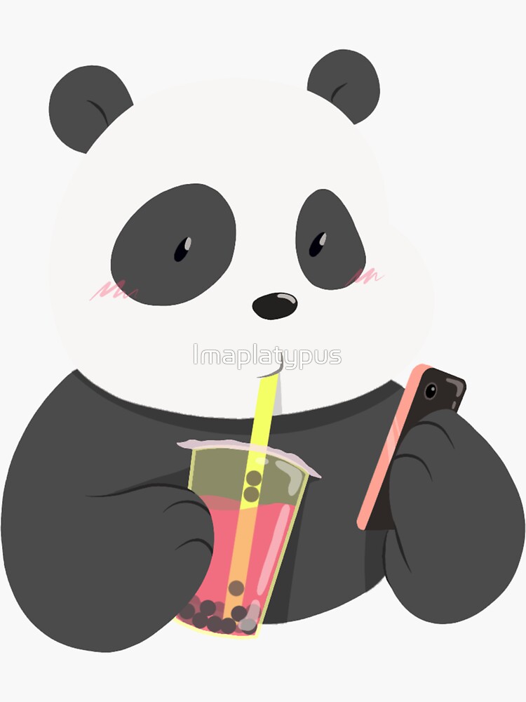 Panda Phone and Boba Tea by Imaplatypus