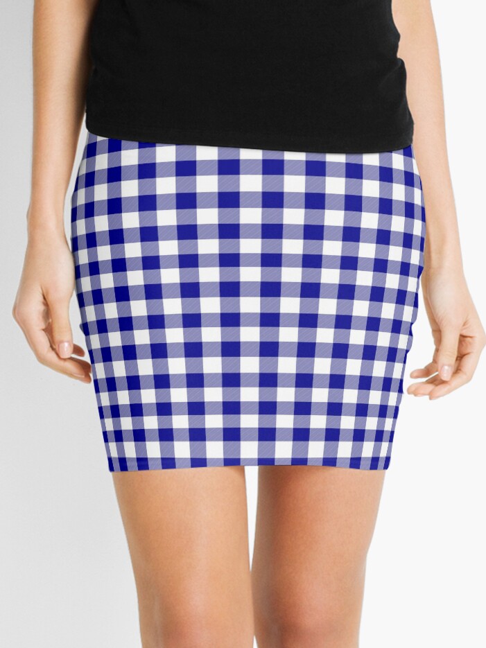 check mini pencil skirt