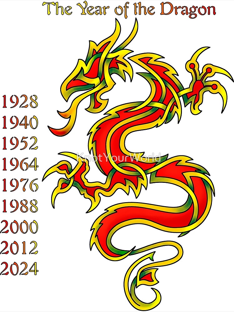 Celtic Knot Chinese Dragon Birthsign Greeting Card