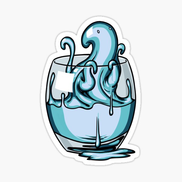 "Tiny Water Elemental" Sticker for Sale by Cyanoferret Redbubble