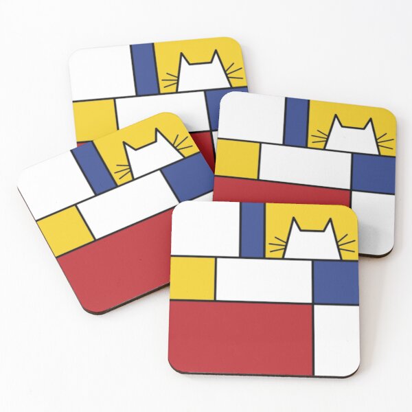 Item preview, Piet Mondrian Art Cat Geometric Simple Polychromatic Design designed and sold by mediashop007.