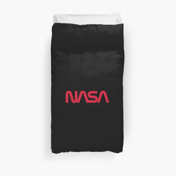 Retro NASA Red Worm Logo Duvet Cover