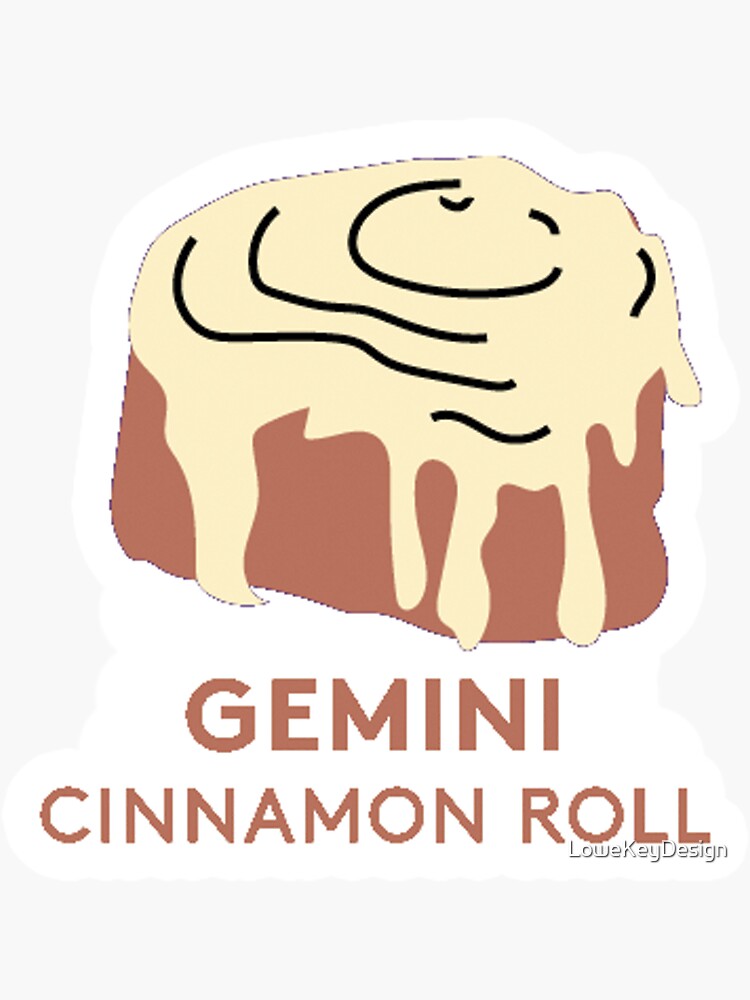 "Gemini Zodiac Sign Cinnamon Rolls" Sticker for Sale by LoweKeyDesign