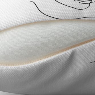 Alternate view of Abstract Face - One Line Art Throw Pillow