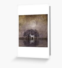 A White Horse in the Pond Greeting Card