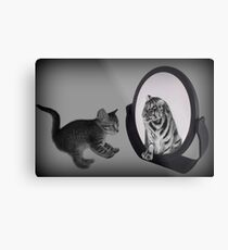 ㋡ MIRROR OF TRUTH WHAT DO I SEE? I SEE THE REAL TIGER IN ME ㋡ PICTURE/CARD Metal Print