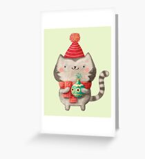 Cute Cat Christmas Greeting Card