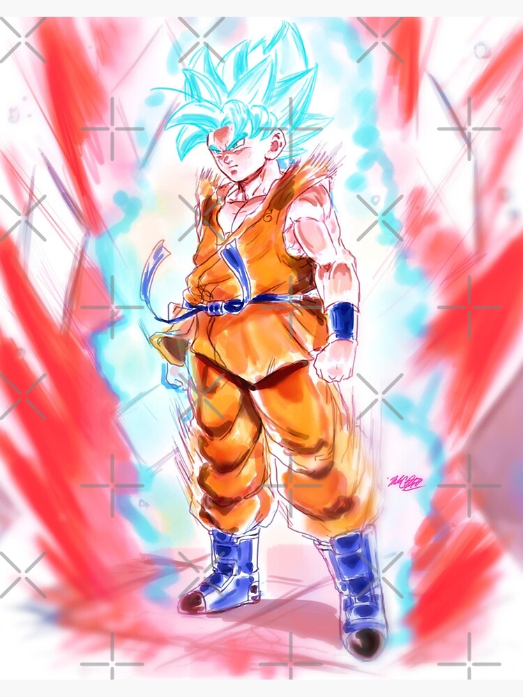 Ssj blue Kaioken Goku  Dragonball Artwork , an art print by