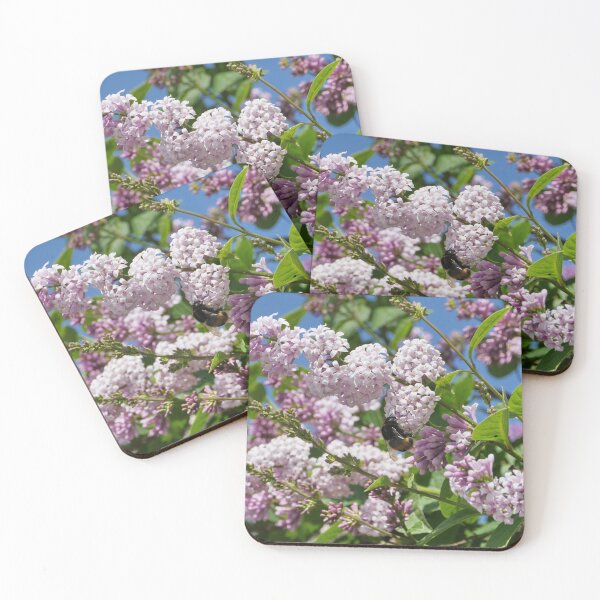 Item preview, shaggy bumblebee drinks nectar on lilac flowers designed and sold by mrivserg.