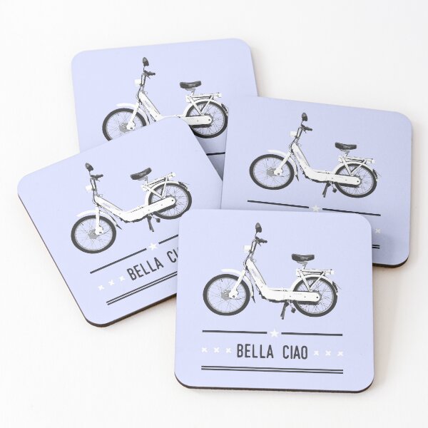 Bella Ciao moped cult Coasters (Set of 4)