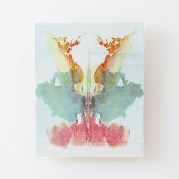 INK BLOT. Psychology. Inkblot test, Ninth blot, Rorschach, inkblot test. Wood Mounted Print