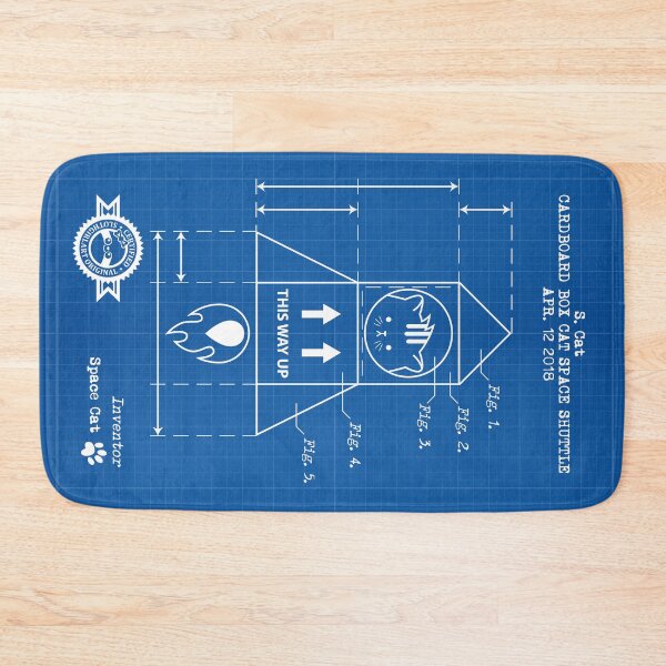 Item preview, Cat Space Shuttle Blueprint designed and sold by Slothgirl Art.