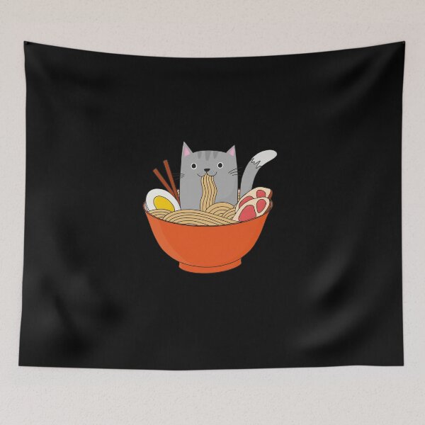 Item preview, Cat in Ramen Bowl - Kawaii designed and sold by Kerstin Ebner.