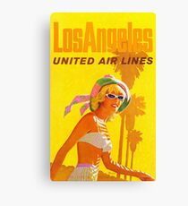 Los Angeles - Vintage Airline Travel Poster Canvas Print