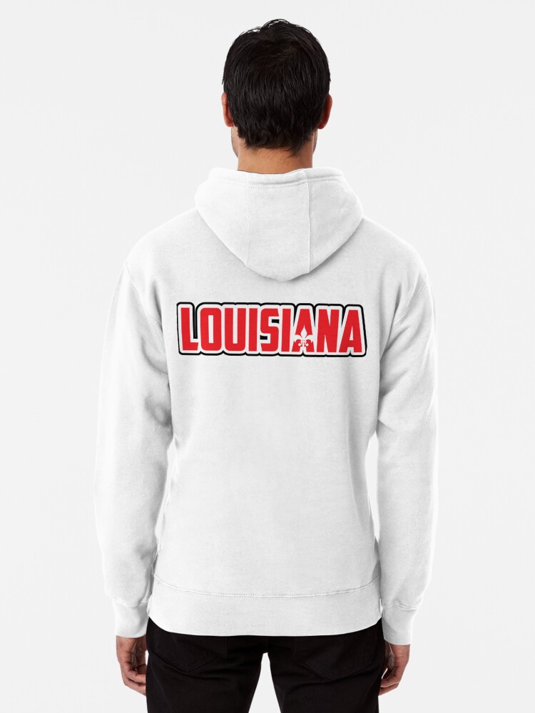 Louisiana Fleur De Lis Red & Black Pullover Hoodie for Sale by BL3Designco