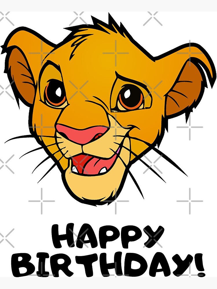 Carte De Vœux Joyeux Anniversaire Le Roi Lion Simba Par Rotembutzian Redbubble
