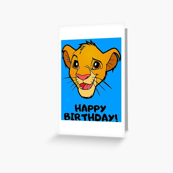 Carte De Vœux Joyeux Anniversaire Le Roi Lion Simba Par Rotembutzian Redbubble