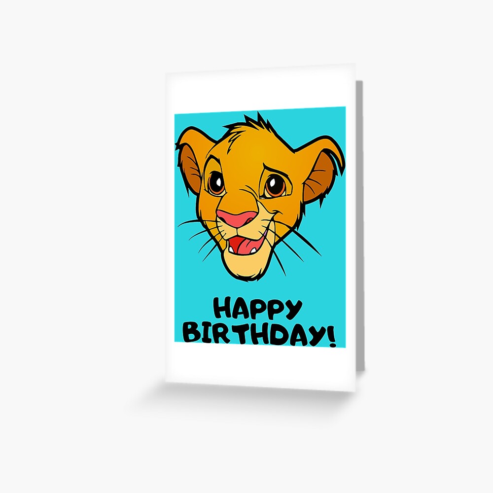 Carte De Vœux Joyeux Anniversaire Le Roi Lion Simba Par Rotembutzian Redbubble